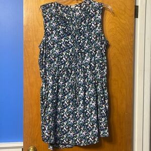 Gap Floral Tank Drawstring Waist Dress XL